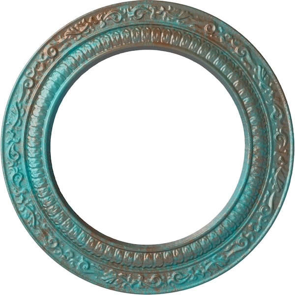 Ekena Millwork Andrea Ceiling Medallion (Fits Canopies up to 8"), 12"OD x 8"ID x 1/2"P, Copper Green Patina CM12ADCGS - main